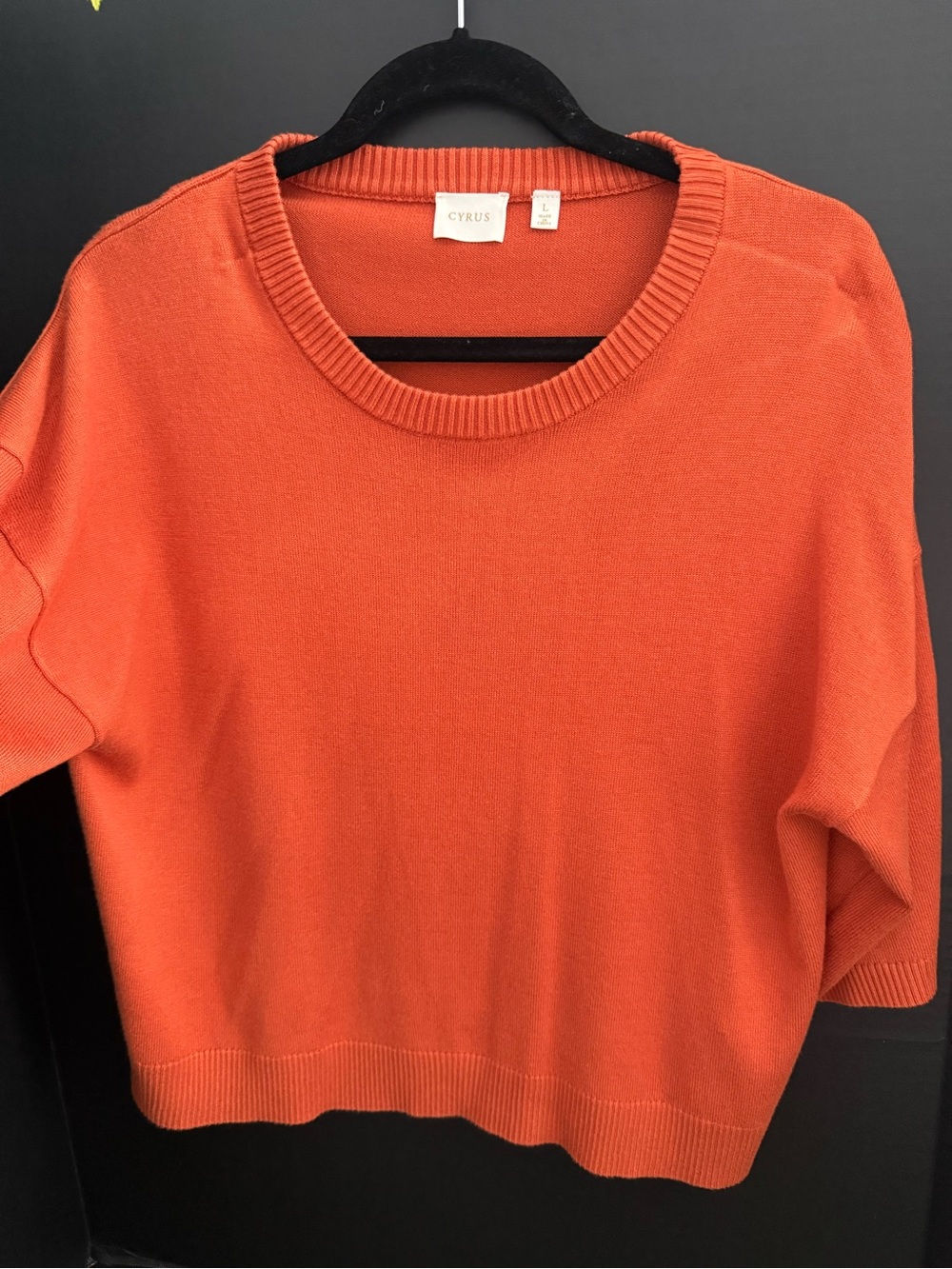 Cyrus Women's Scoopneck Crew Sweater in Bright Orange